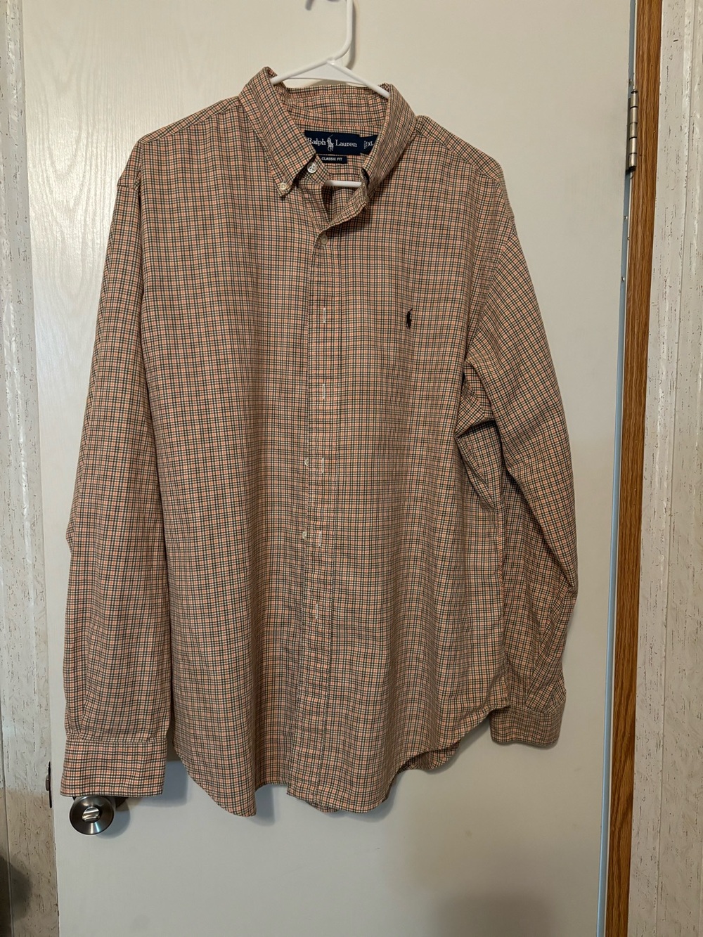 Ralph Lauren Men’s Button-Down Small Plaid Shirt - Tan & Green